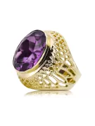 Amethyst 14K Yellow gold Ring Vintage vrc089y